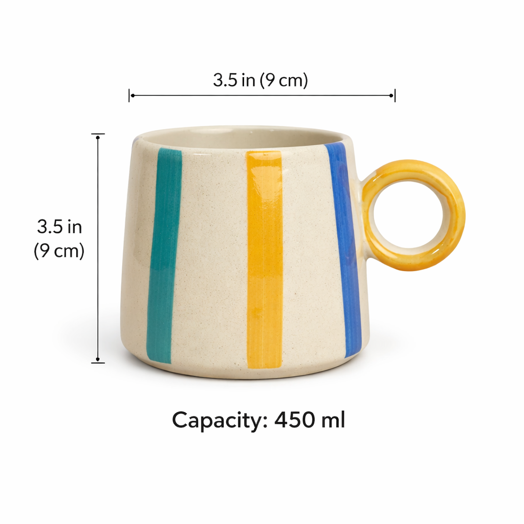 Bright Striped Large Mug - 450ml