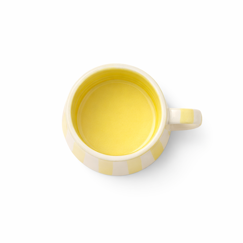 Pastel Yellow Stripe Coffee Cup - 220ml