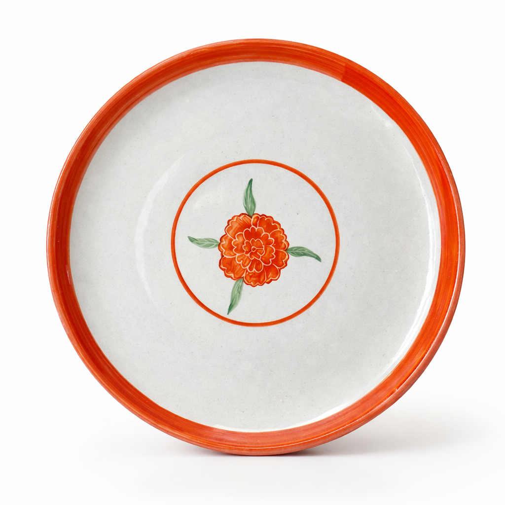 Marigold Mandi Handpainted Dinner Plate (10.5 inches) - Dispatches 20th May
