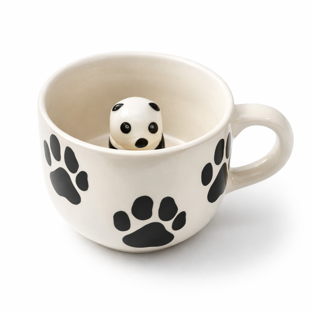 Cute Pand Surprise 3D Animal Ceramic Coffee Mug (240 ml )