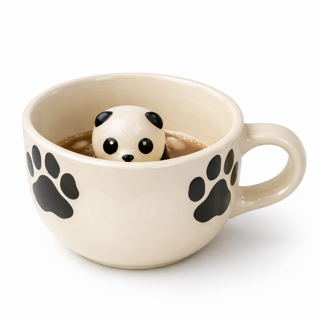Cute Pand Surprise 3D Animal Ceramic Coffee Mug (240 ml )