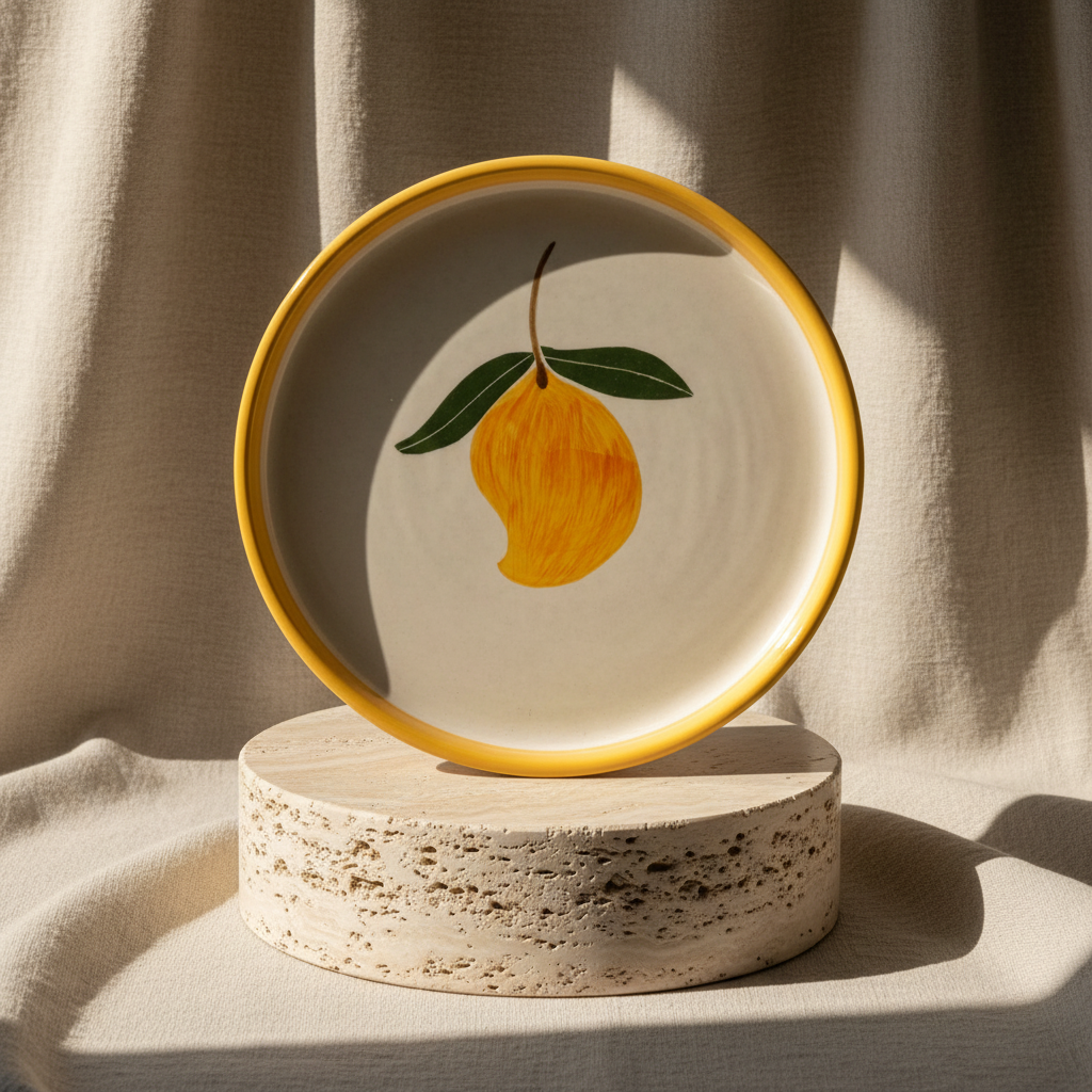 Aam Bagaan Handpainted Ceramic Snack Plate (8 inches)