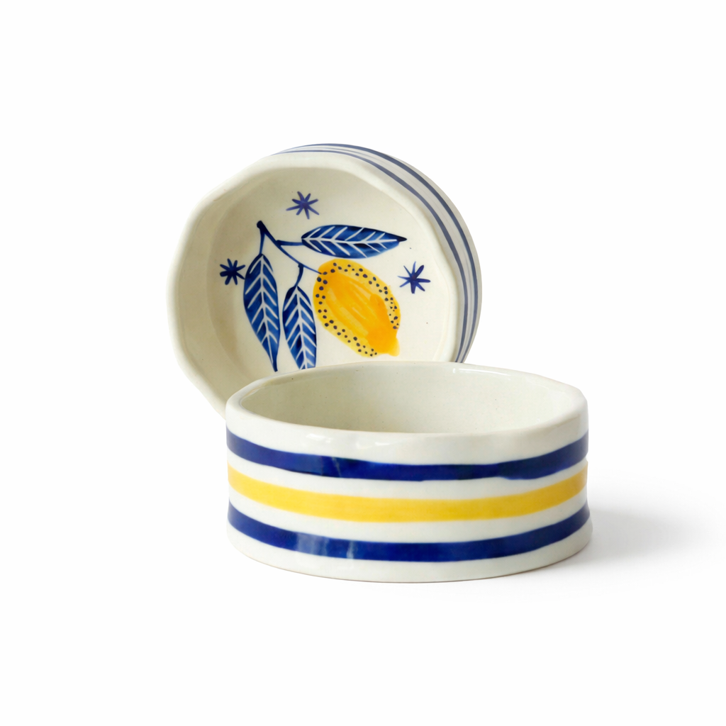 Lemon Leafy Nut & Snack Bowl Set of 2