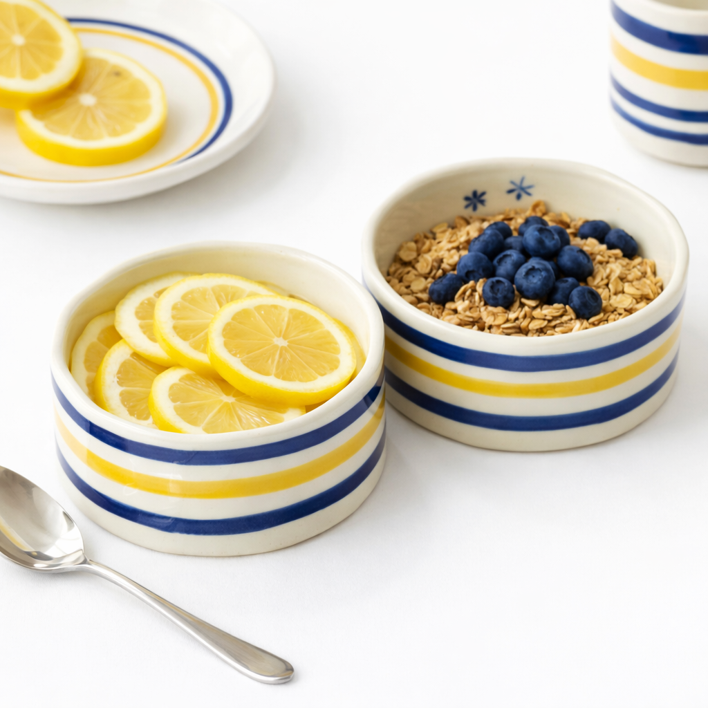 Lemon Leafy Nut & Snack Bowl Set of 2