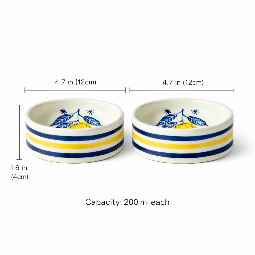 Lemon Leafy Nut & Snack Bowl Set of 2