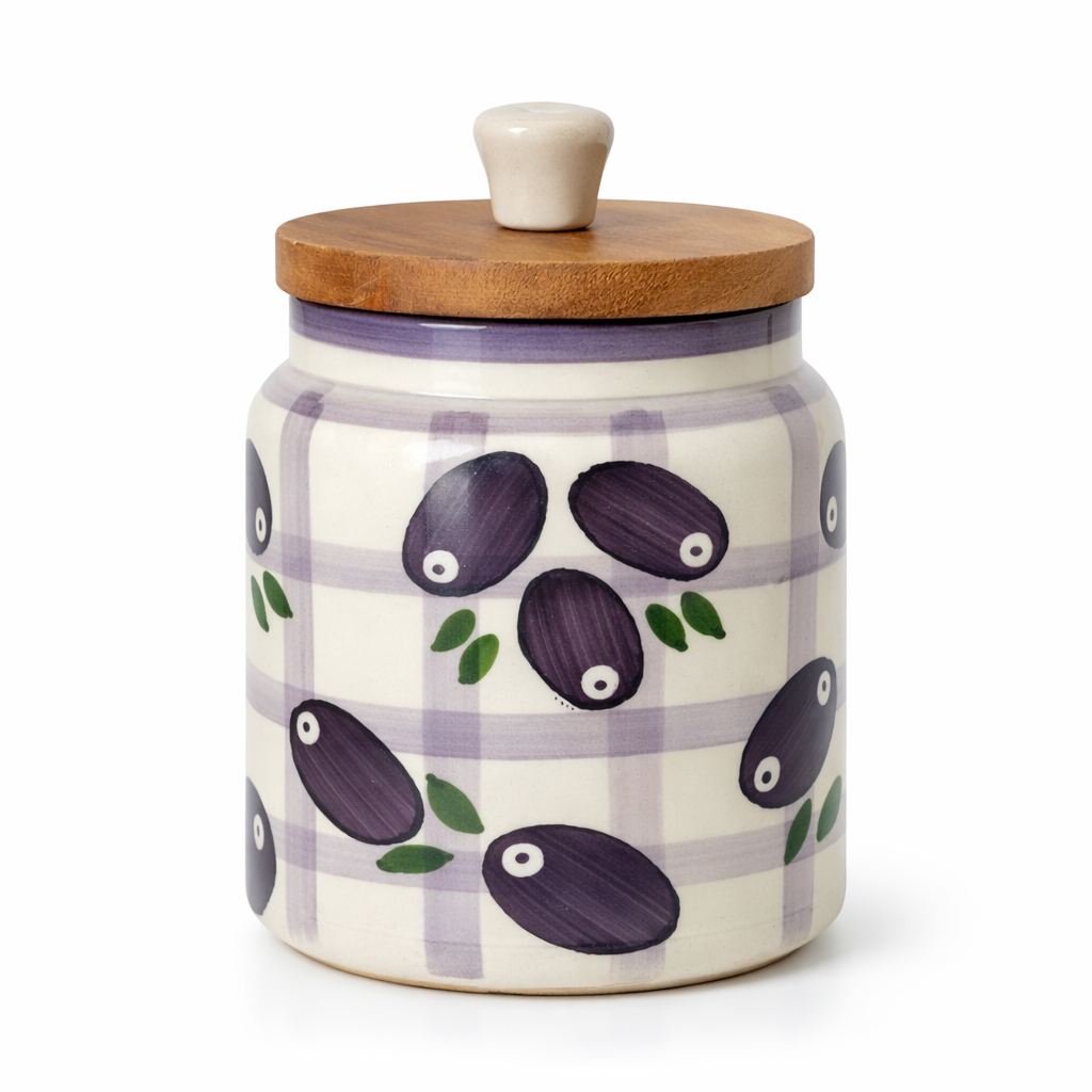 Jamun Junction Handpainted Ceramic Jar - 800ml