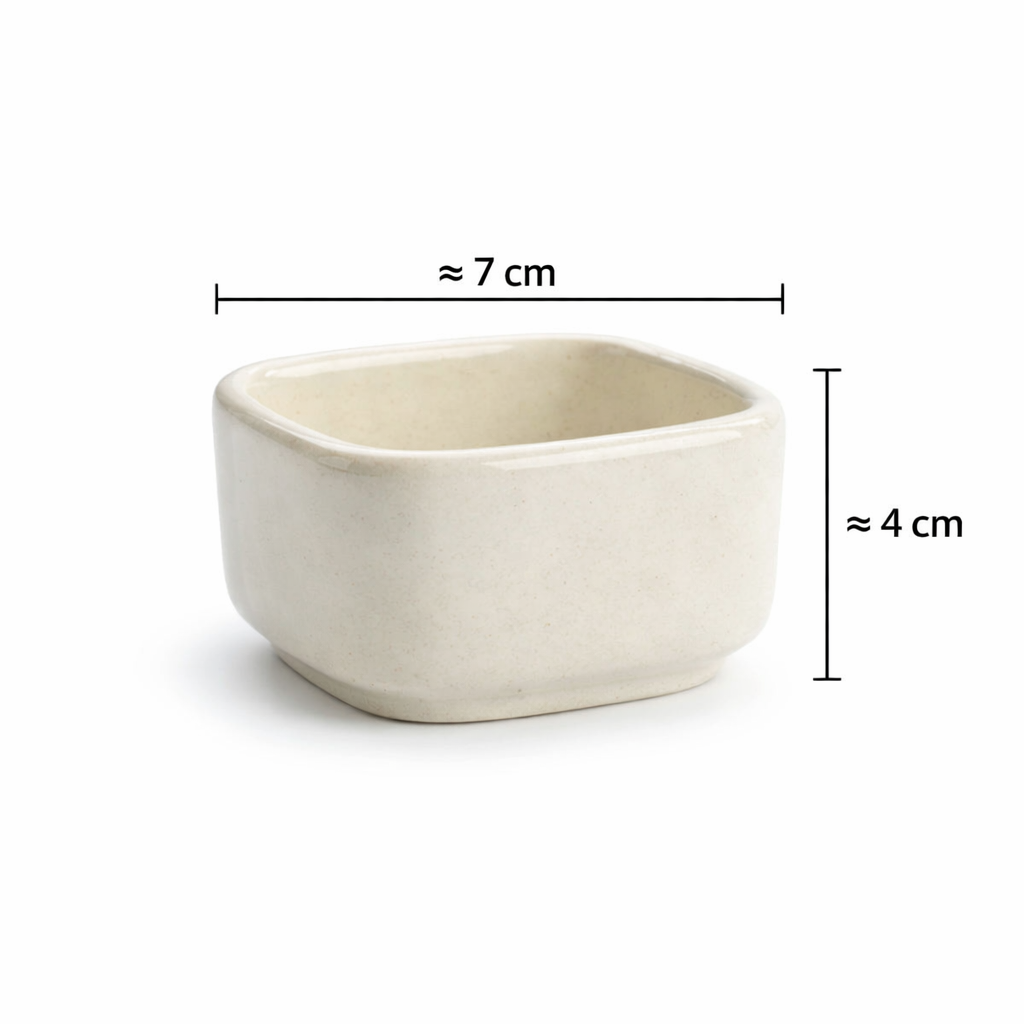 Mini Square Ceramic Chili Dip Bowl (7cm x 4cm)