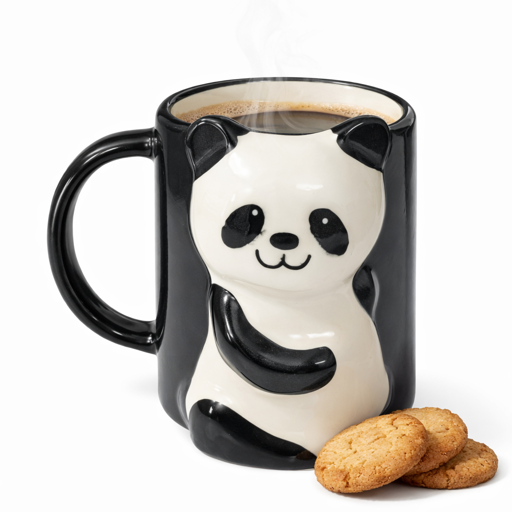 Cute 3D Panda Ceramic Coffee Mug - ( 400-500ml ) Large Capacity Decorative Cup