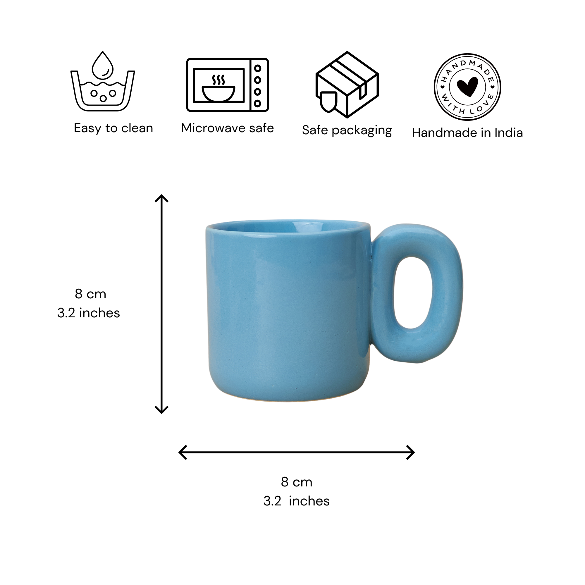 Glossy Blue Mid Century Modern Mug (300ml)