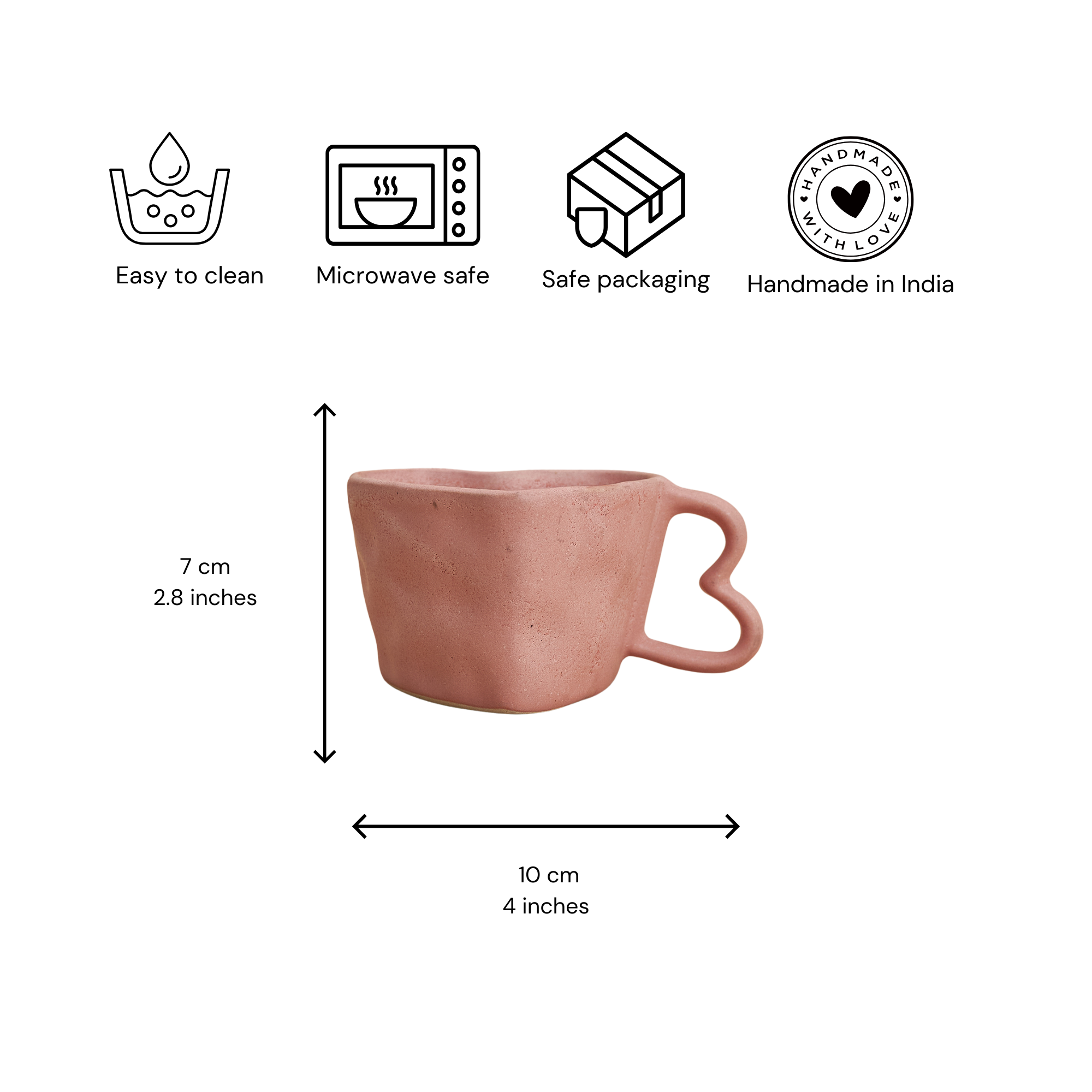 Baby Pink Ceramic Heart Mug (300ml)