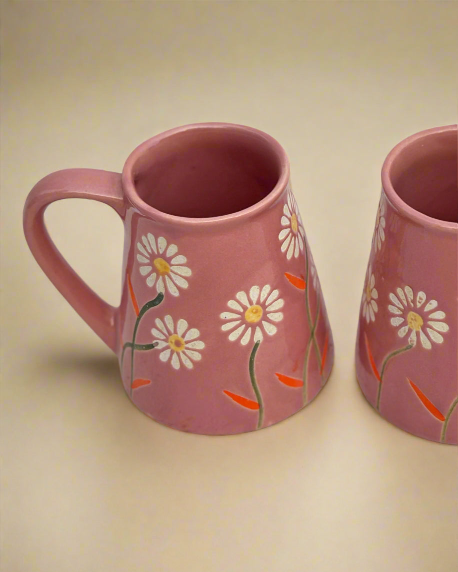 Set - Garden Bloom Mug in Pink Floral Design (350ml)