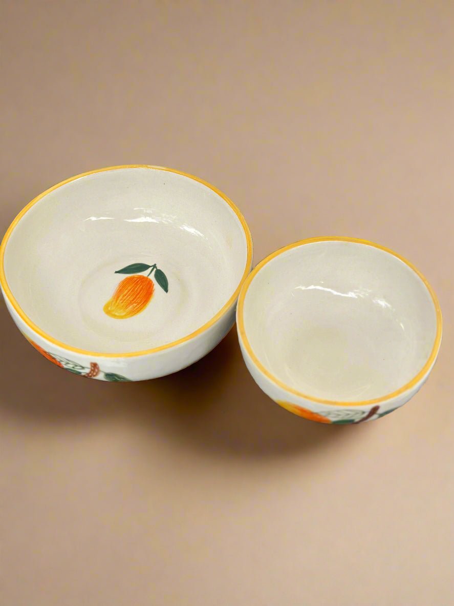 Mango Mehfil Leaf Ceramic Bowl - (Large & Small)