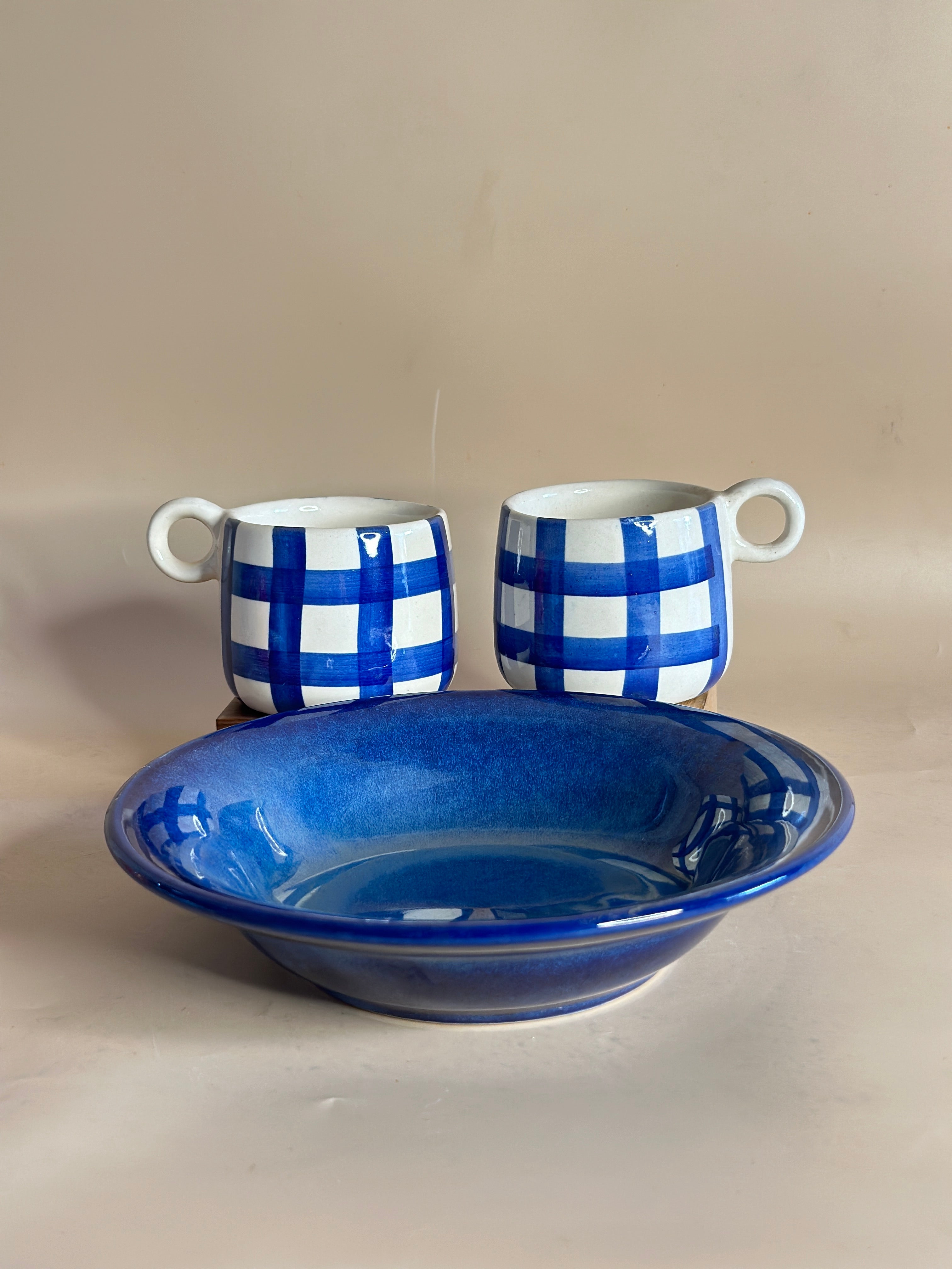 Dark Blue Check Breakfast Bundle