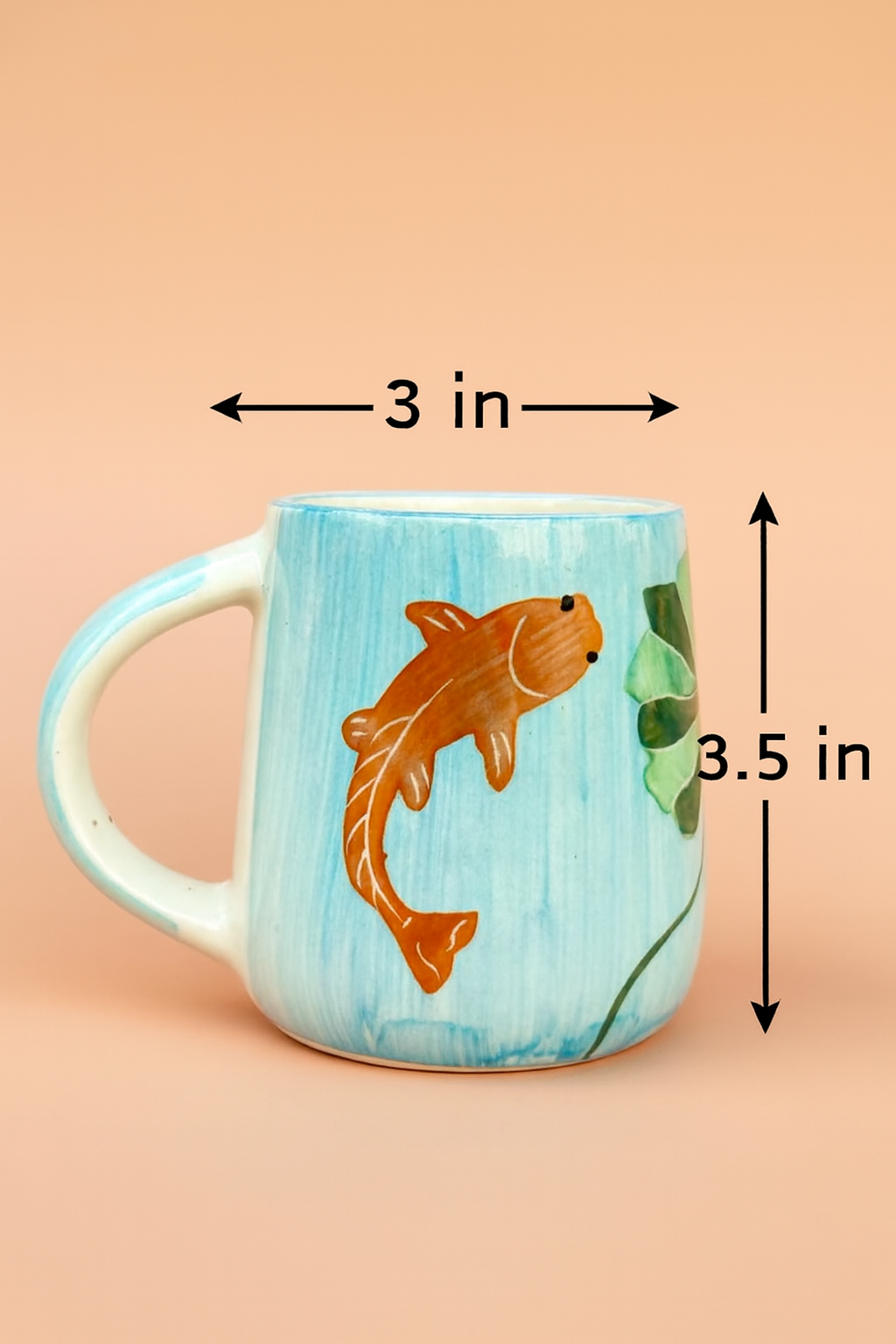 Koi Mulaqaat Fish Handpainted Ceramic Mug (300 ml)