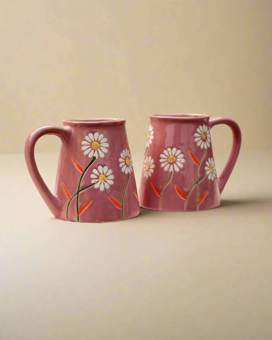 Set - Garden Bloom Mug in Pink Floral Design (350ml)