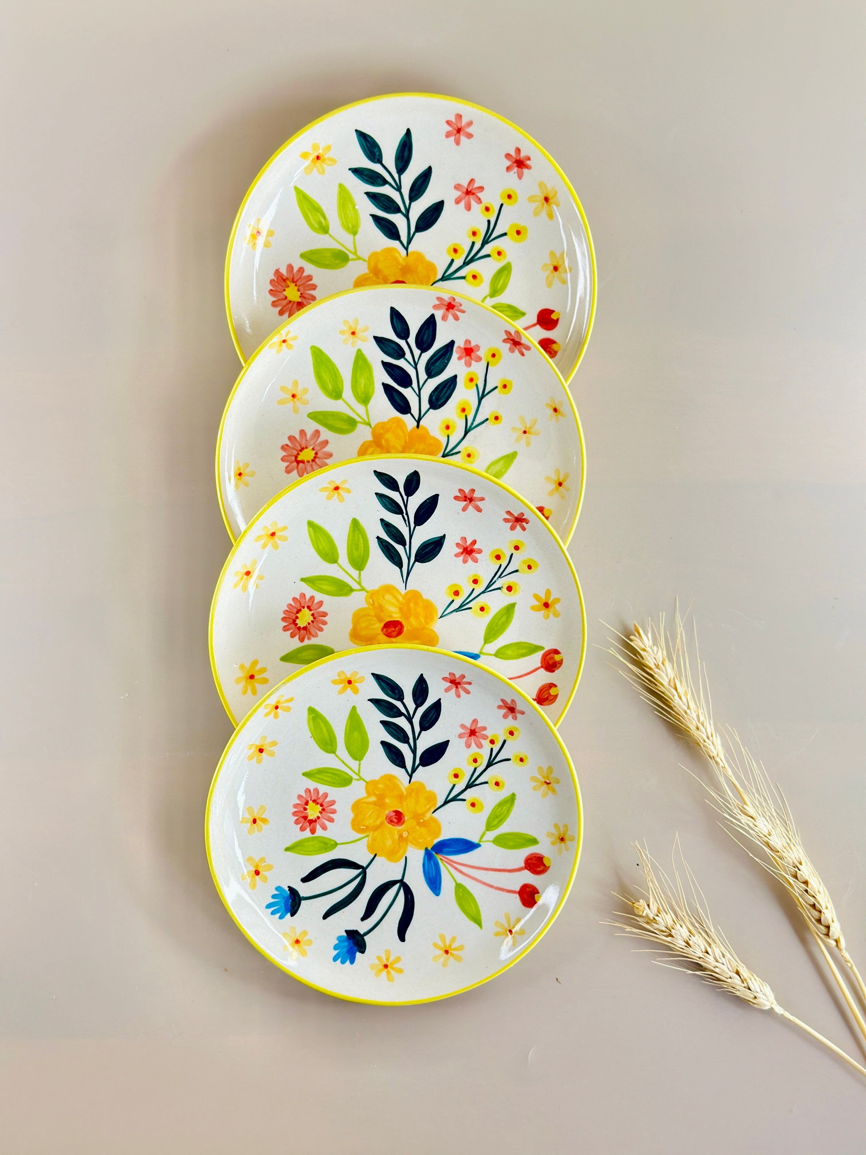 Floral Ceramic Plate Sets (7inches)