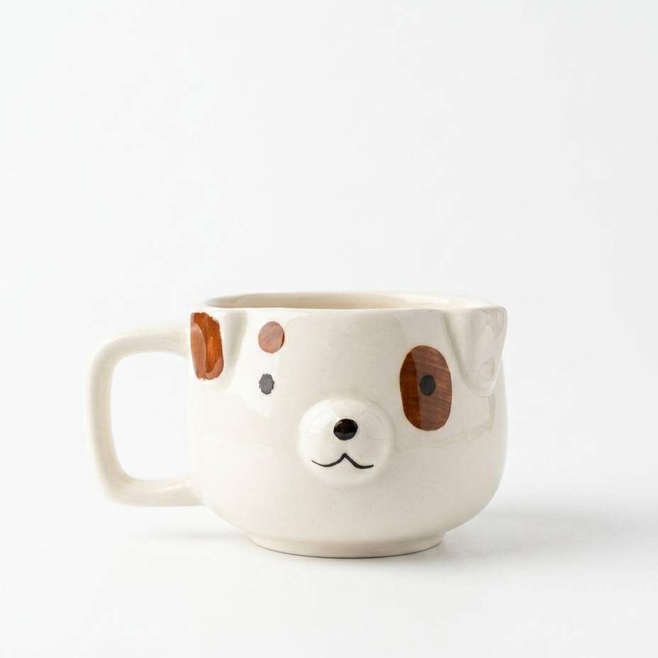Cute Ceramic Dog Mug with 3D Ears (300 ml )