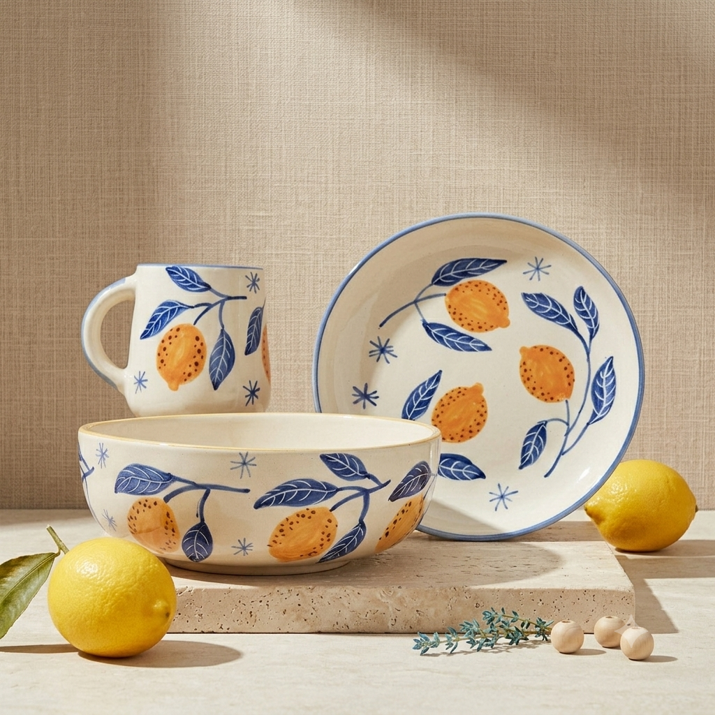 Italian Lemon Summer Breakfast Set of 3