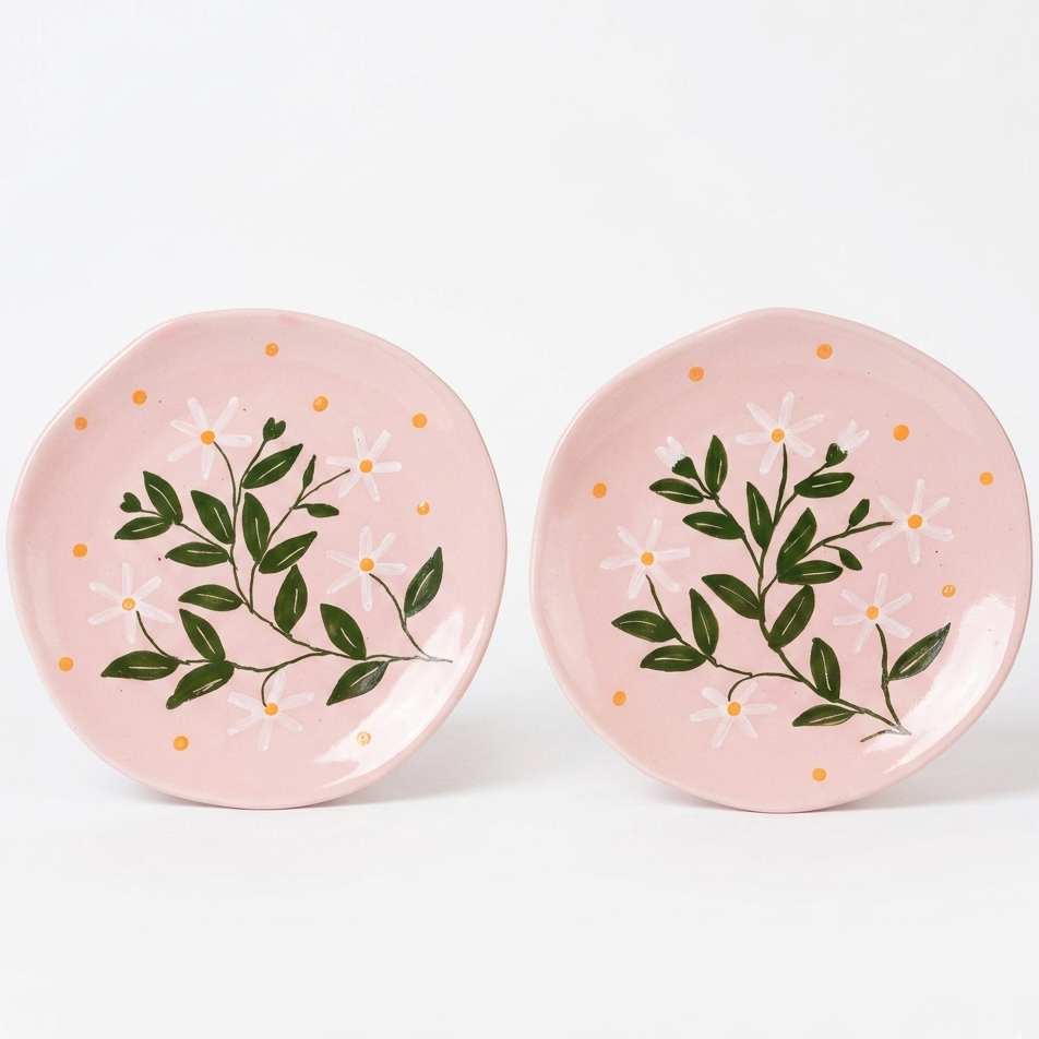 Parijat Postcard Plate Set of 2 (8 inches)