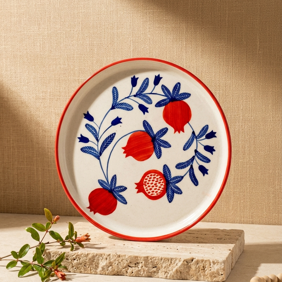 Anaar Bazaar Ceramic Snack Plate (8 inches)