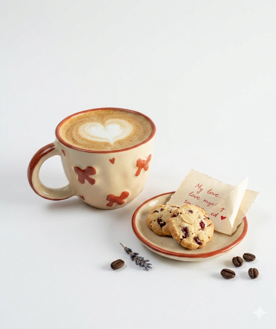 Red Heart Bow Ceramic Coffee Mug