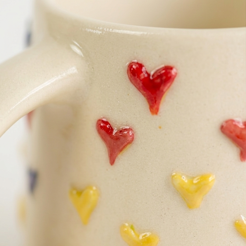 Embossed Rainbow Heart Mug