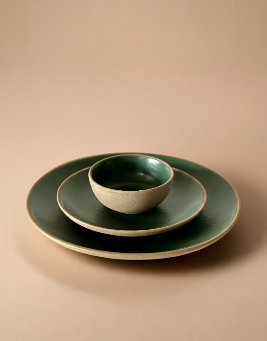 Army Green Dinner Set of 3 Matte