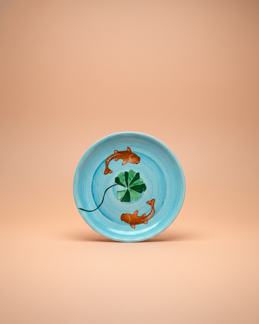 Koi Mulaqaat Fish Handpainted Ceramic Breakfast Set of 3