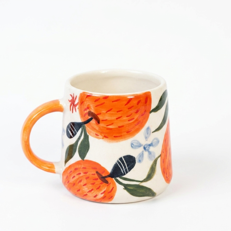 Fresh Orange Charm : Artistic Ceramic Mugs (300 ml)