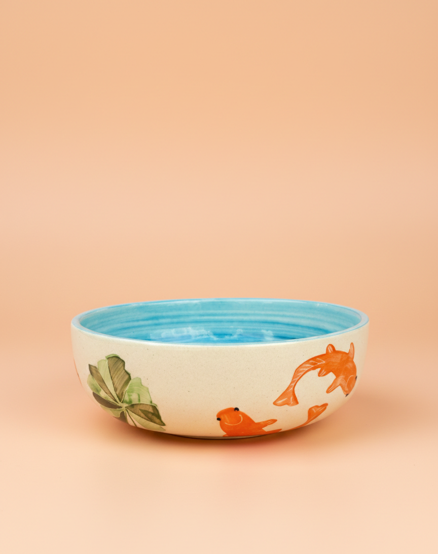 Koi Mulaqaat Fish Handpainted Ceramic Breakfast Set of 3