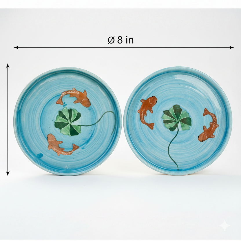Koi Mulaqaat Fish Ceramic Plates (8 Inches)