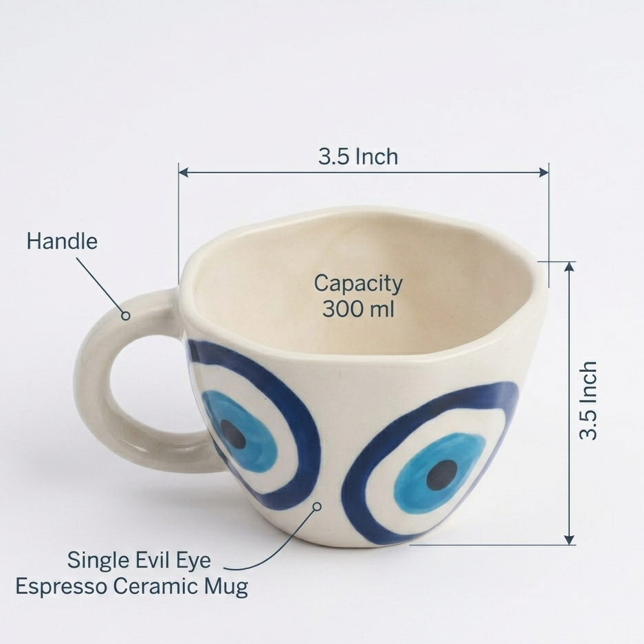 Evil Eye Espresso Ceramic Mugs (300ml)