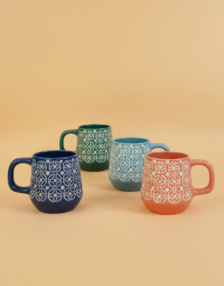 Mughal Inspired Jaal Mug Set of 4