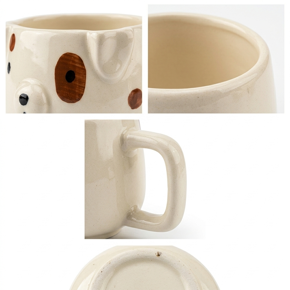 Cute Ceramic Dog Mug with 3D Ears (300 ml )