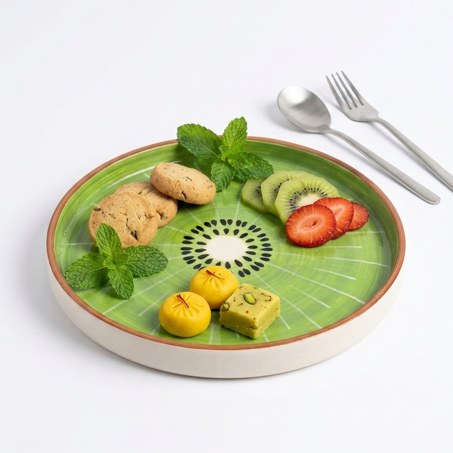 Kiwi Ceramic Snack Plate (8 inches)
