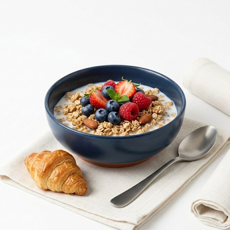 Jet Black Ceramic Breakfast Bowl