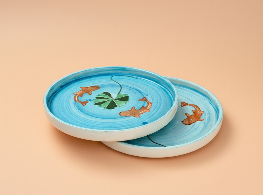 Koi Mulaqaat Fish Ceramic Plates ( 8 Inches )