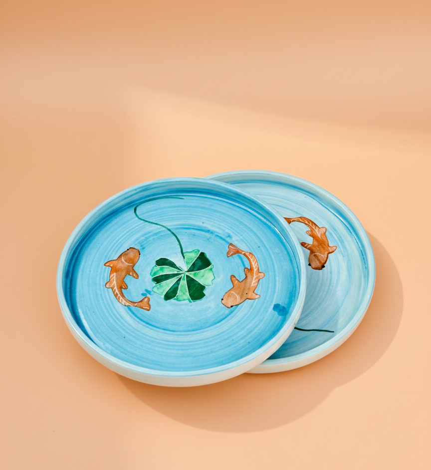 Koi Mulaqaat Fish Ceramic Plates ( 8 Inches )
