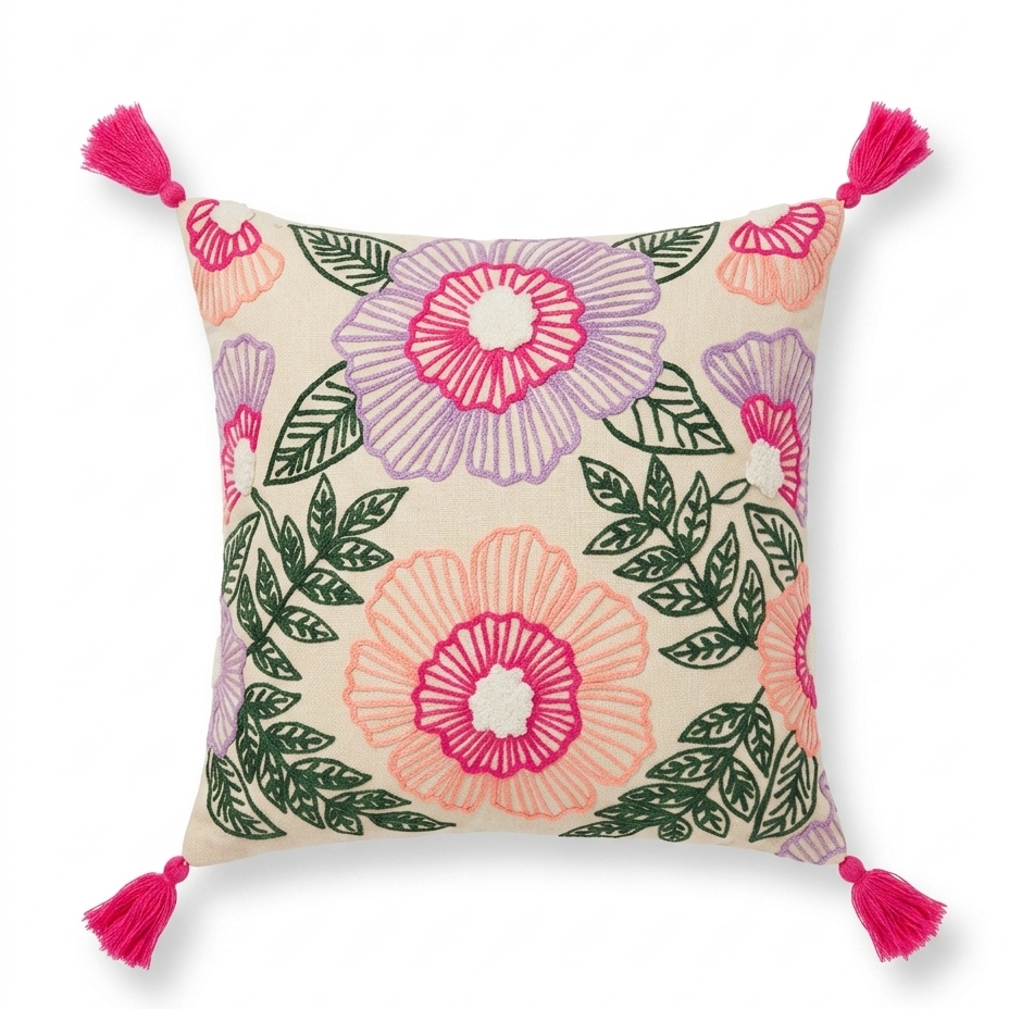 Fields of Spring Cotton Cushion Cover - 16x16"