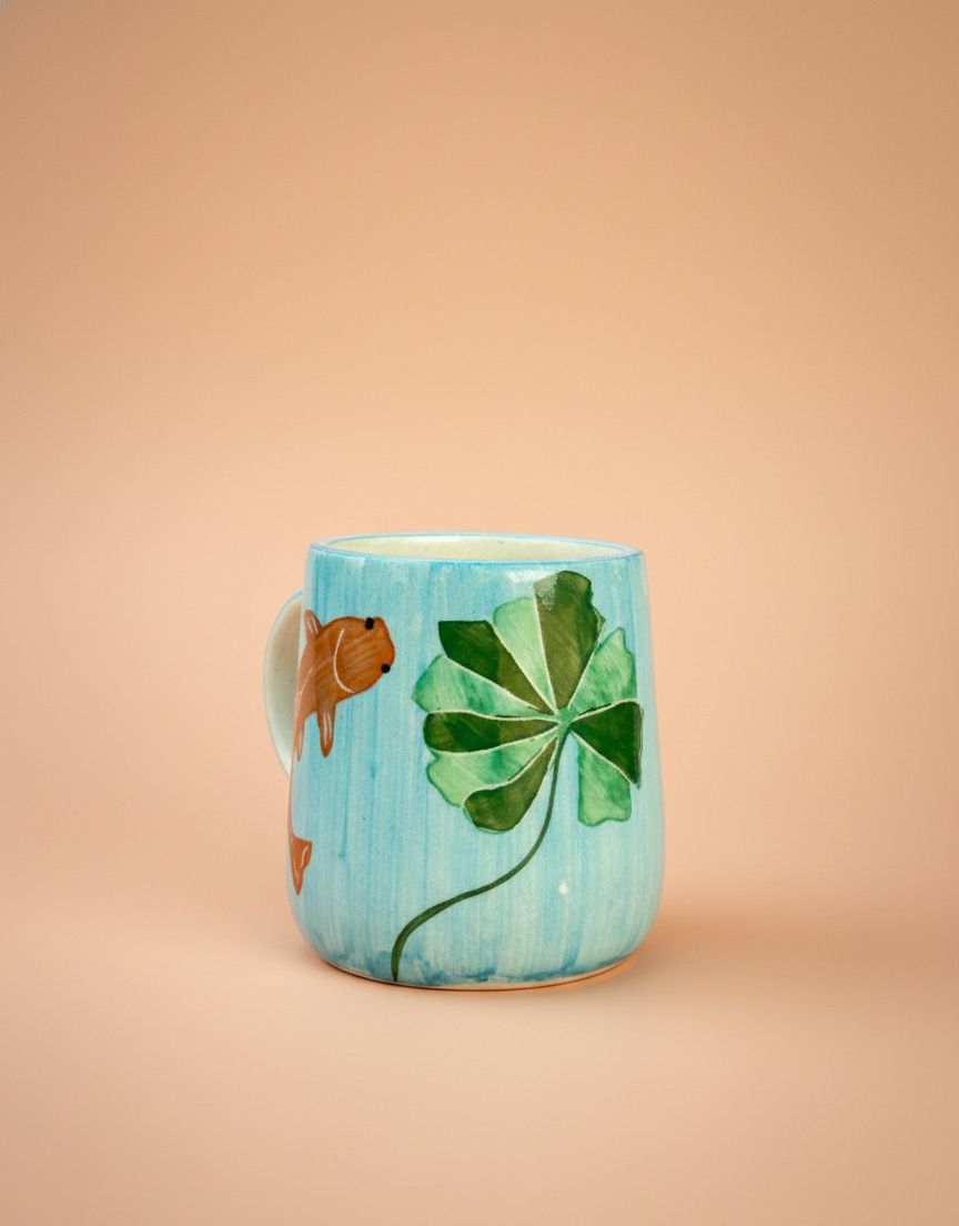 Koi Mulaqaat Fish Handpainted Ceramic Mug (300 ml)