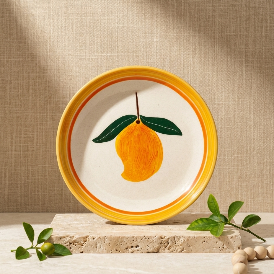 Aam Bagaan Handpainted Ceramic Plate Sets (7.5 inches)