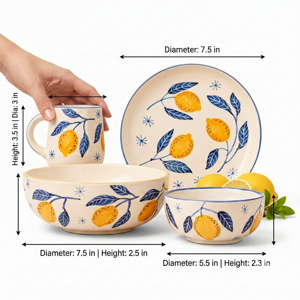 Italian Lemon Summer Breakfast Set of 4