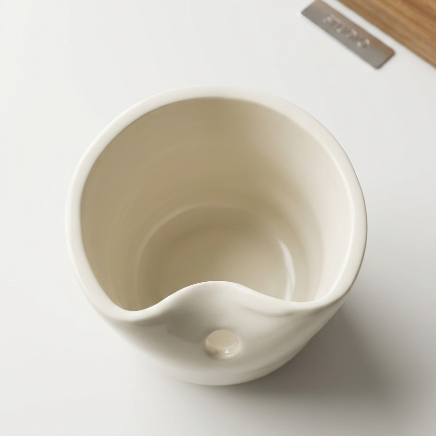 White Ceramic Glass with Straw