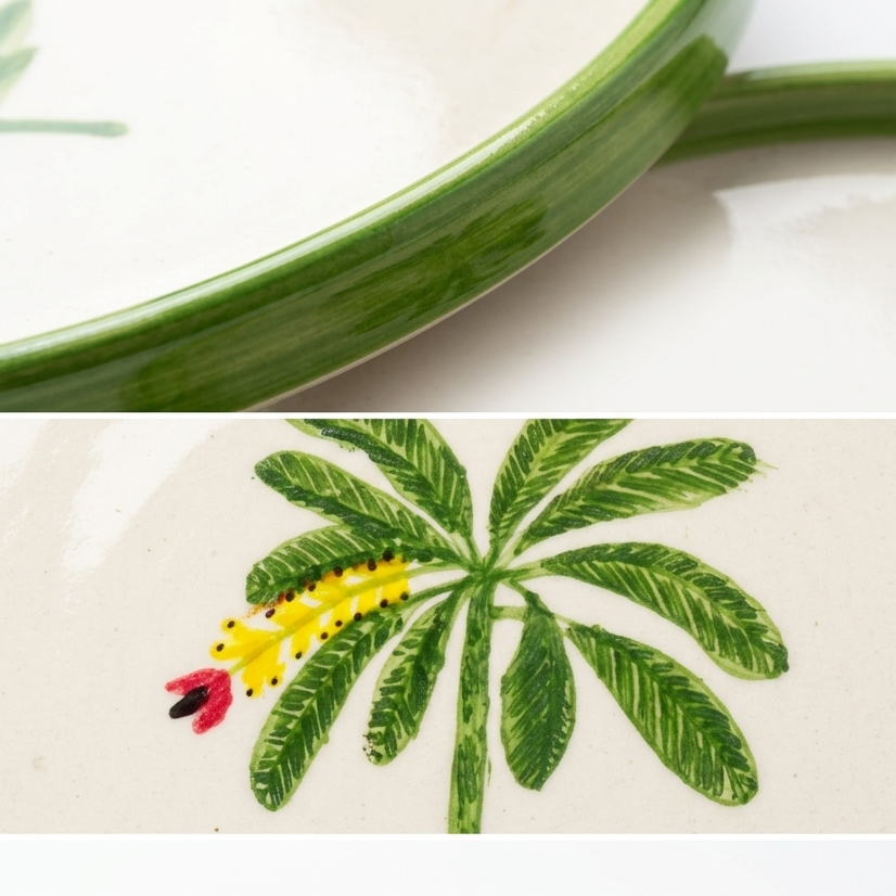 Banana Bloom Handpainted Ceramic Plates (8 Inches)