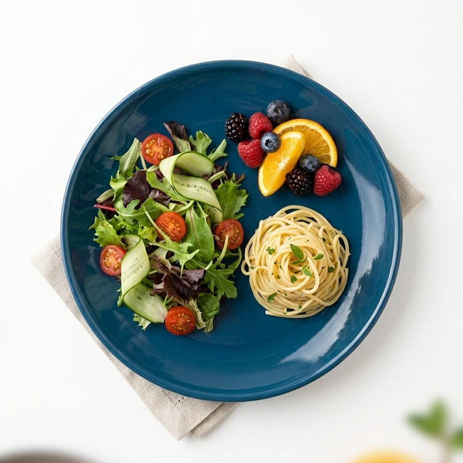 Glossy Ocean Blue Ceramic Dinner Plate ( 10 Inches )