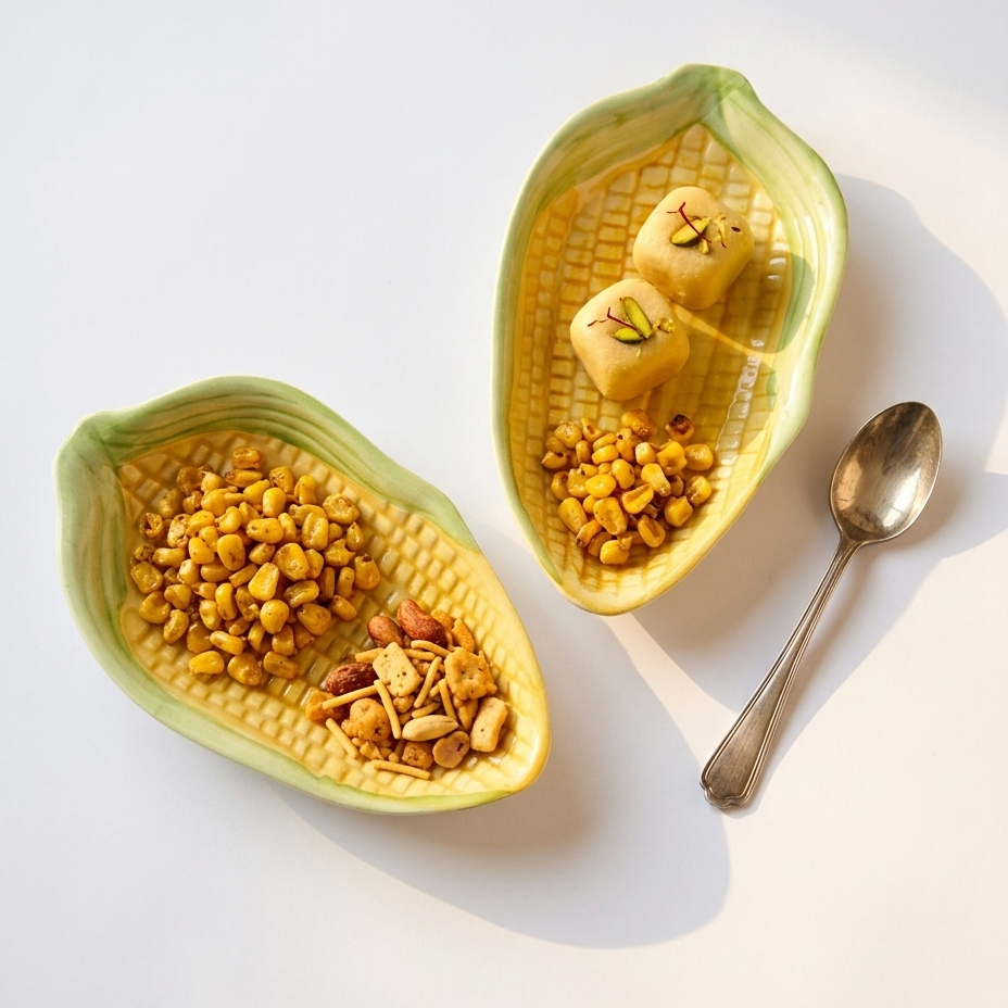 Bhutta Corn Snack Plates Set of 2