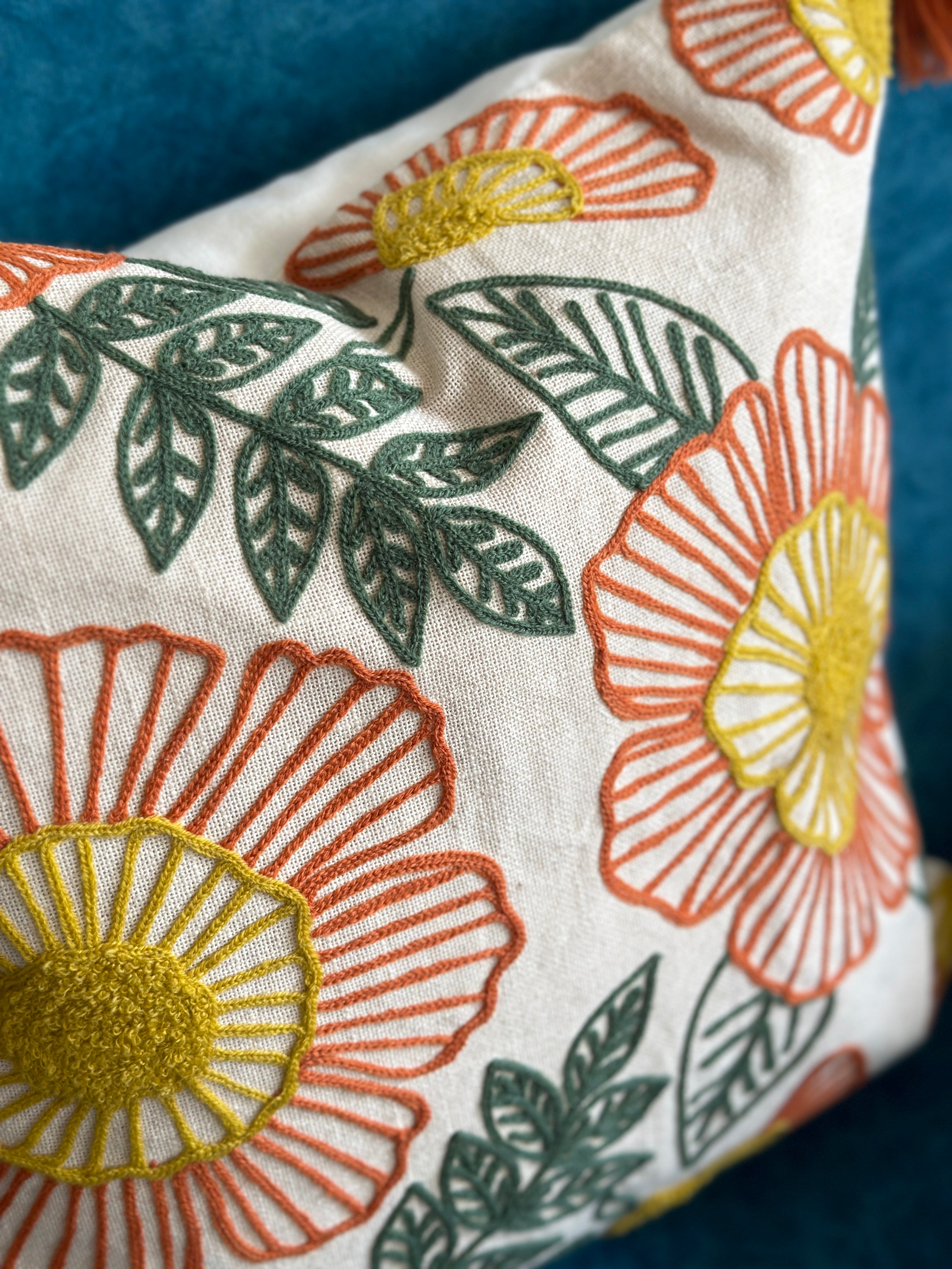 Marigold Mandi Cushion Cover - 16x16"