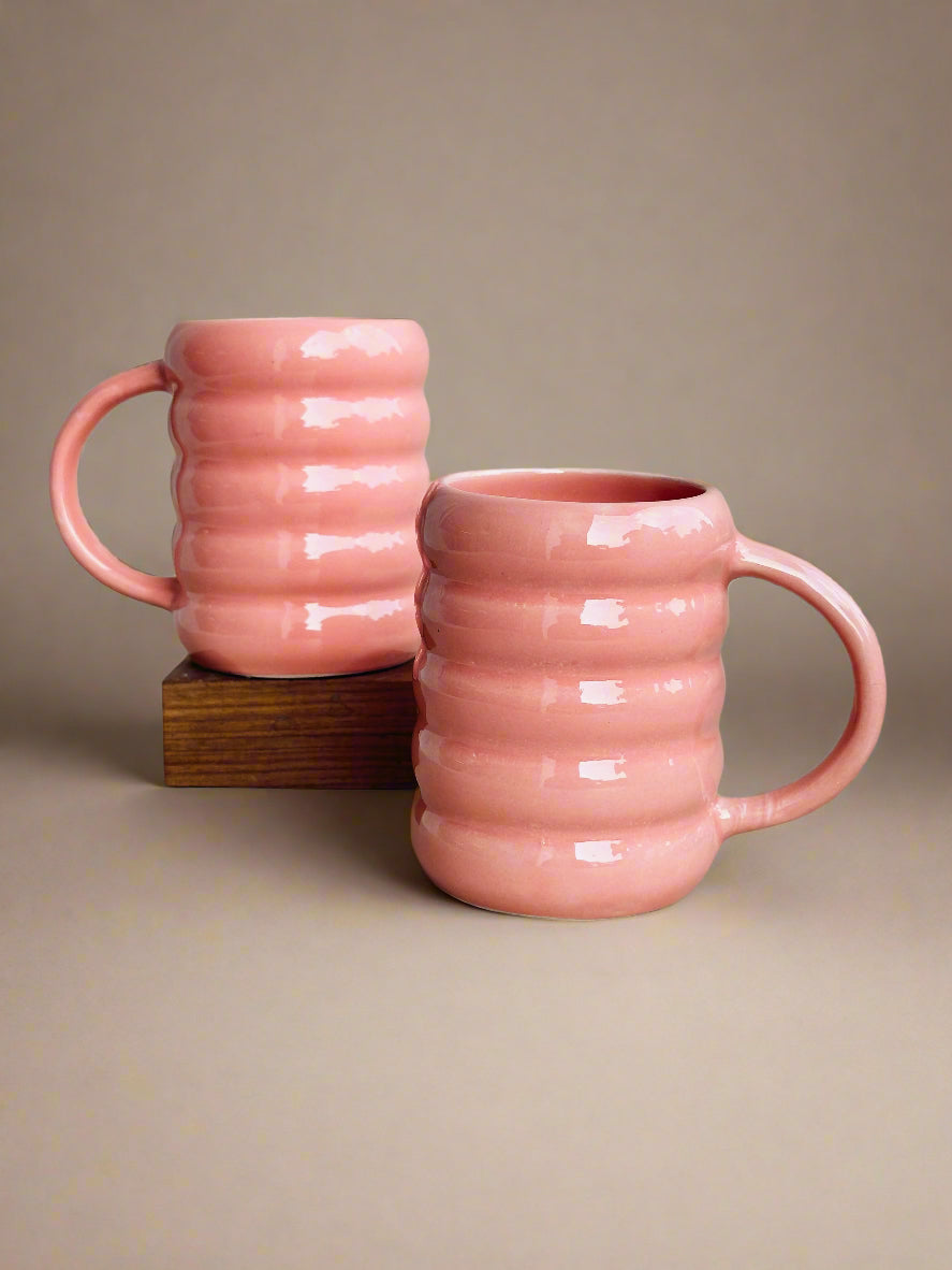 Bubble Gum Pink Dumbell Mugs (400ml)