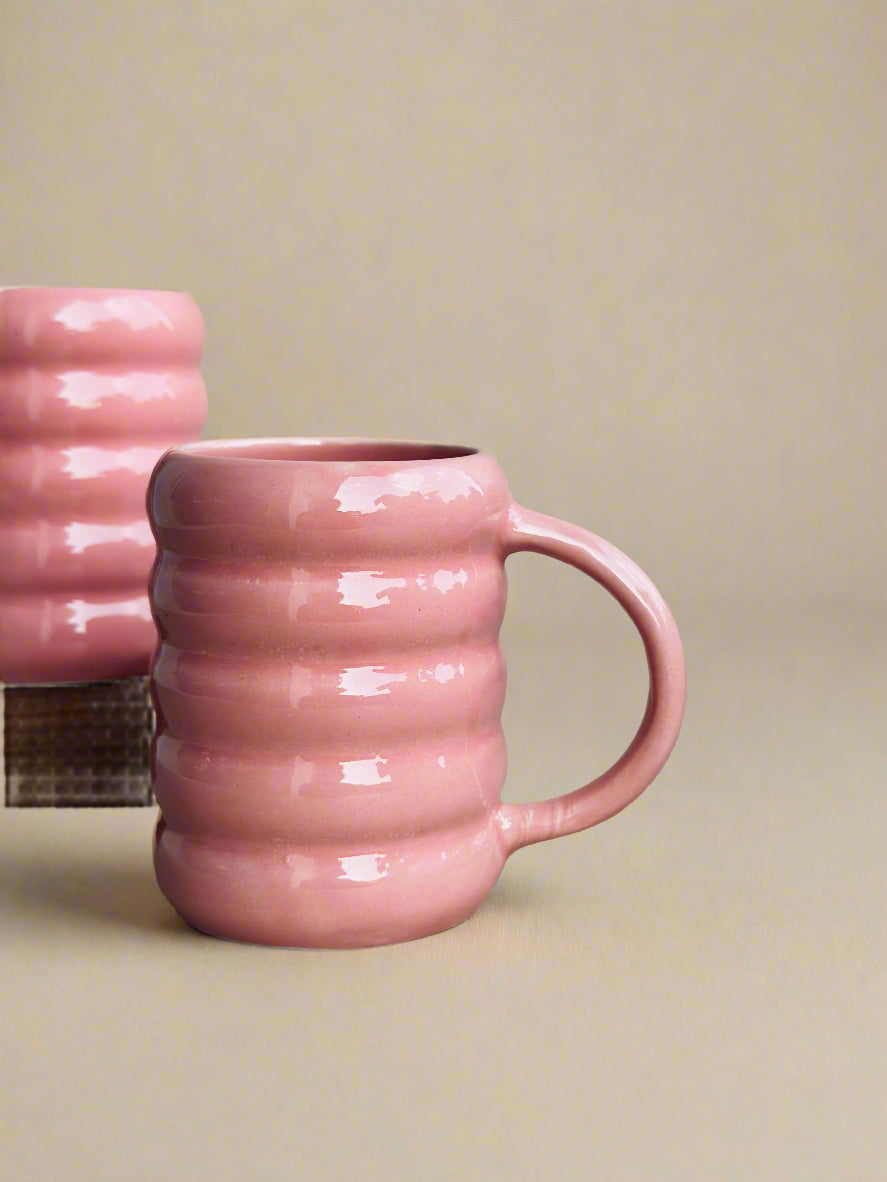 Bubble Gum Pink Dumbell Mugs (400ml)