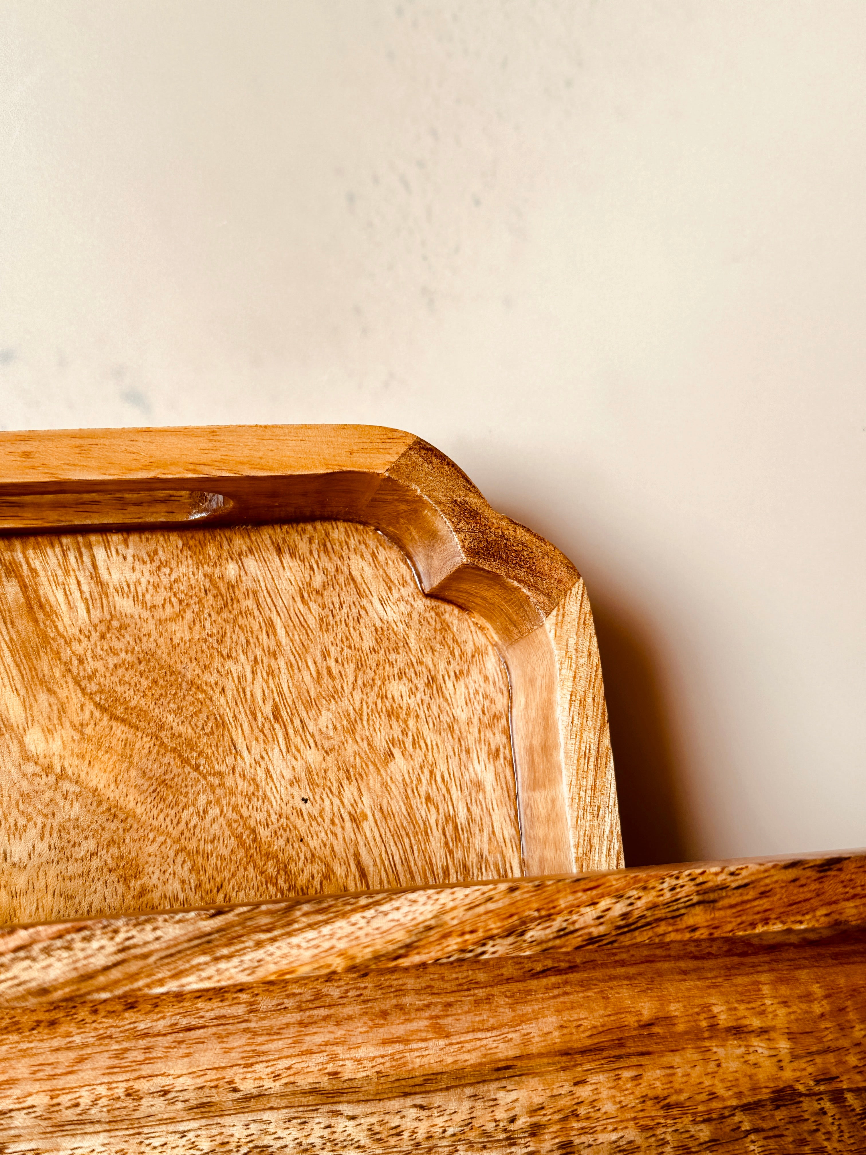Mango Wood Rectangle Tray Set of 2